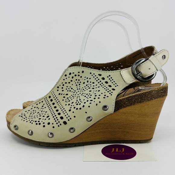 Pikolinos Women's Benissa Smoke Leather Wedge Sandals 868-9342 Size 40/ 9-9.5 US - Picture 5 of 12